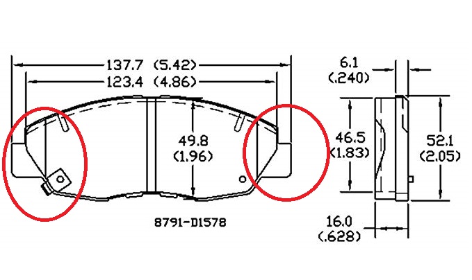 Má phanh xe HONDA – CIVIC 2014 USA, CIVIC 2012-2013,